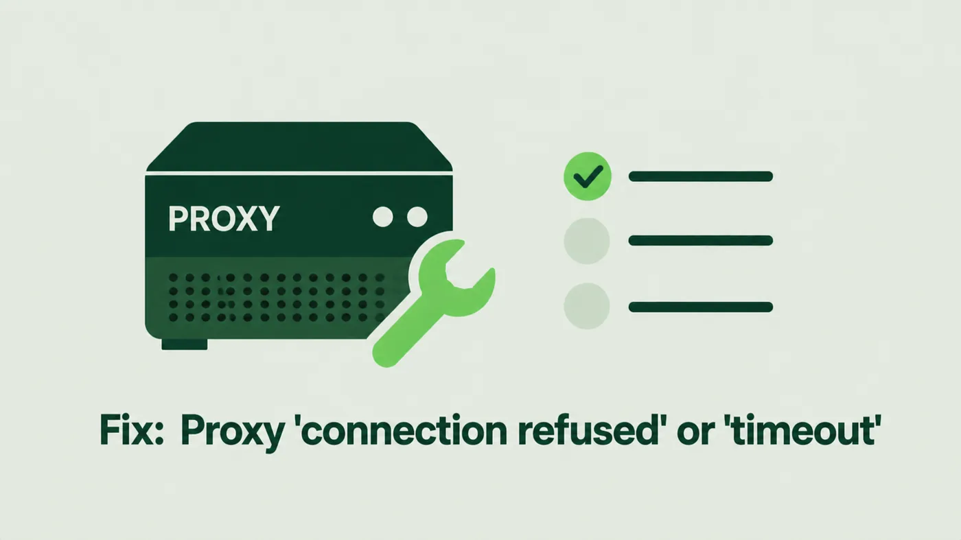 Fix: Proxy 'connection refused' or 'timeout'